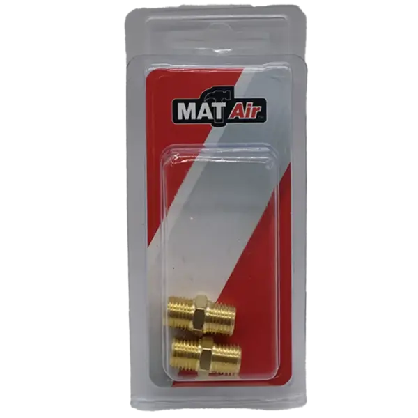 MATAIR P/P NIPPLE DOUBLE 1/4X 1/4M P/2