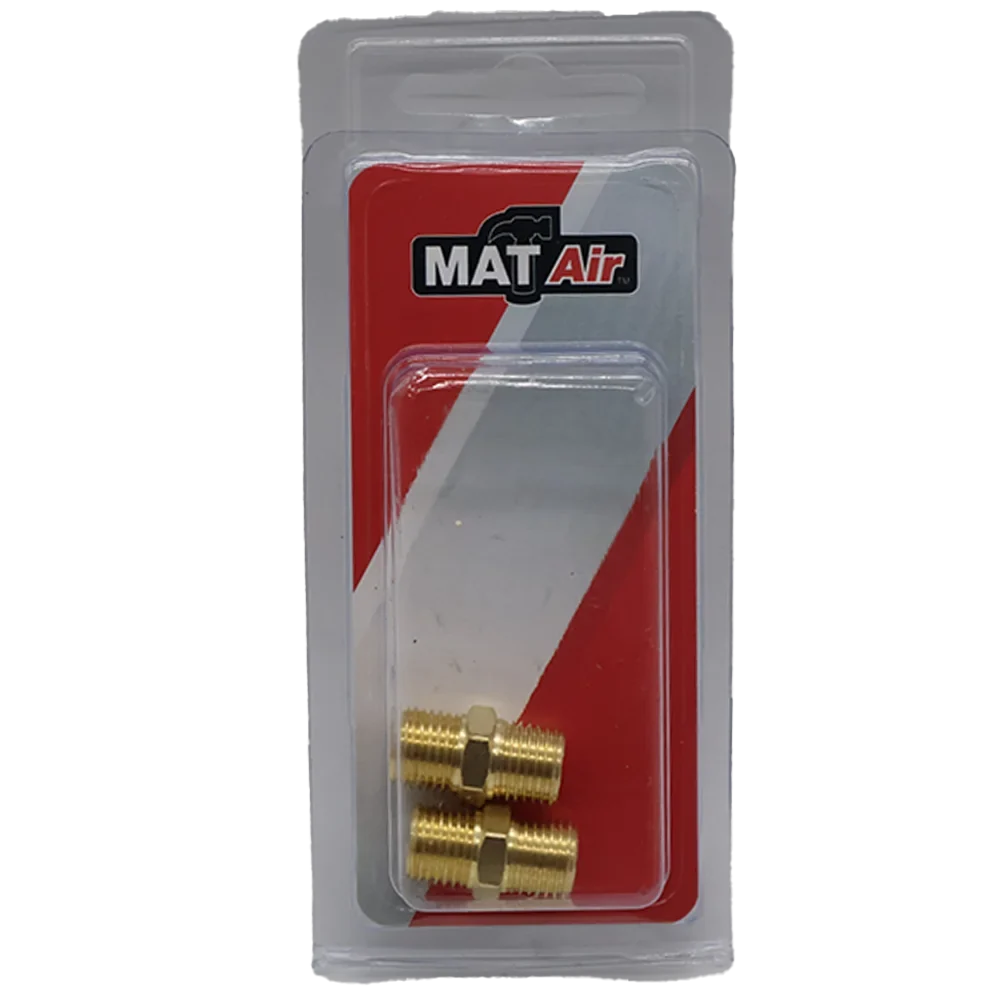 air1405p.webp MATAIR P/P NIPPLE DOUBLE 1/4X 1/4M P/2 - Image 1