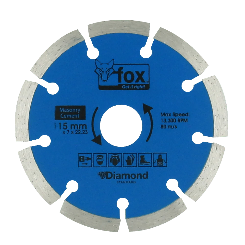 bly1210.webp FOX DIAMOND BLADE SEGMENTED 115MM MASONRY STD EA - Image 1
