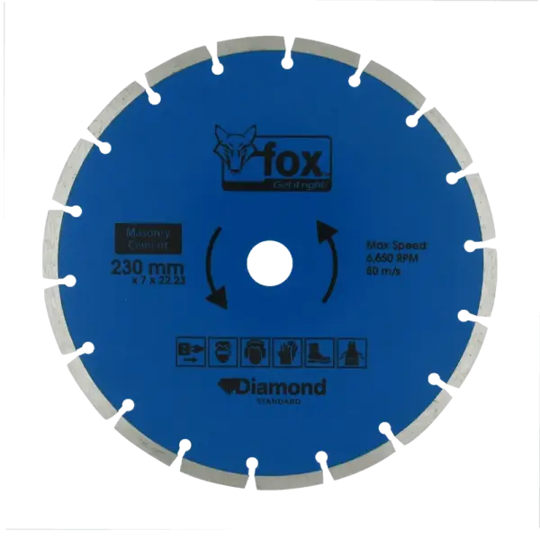 FOX DIAMOND BLADE SEGMENTED 230MM MASONRYSTD EA