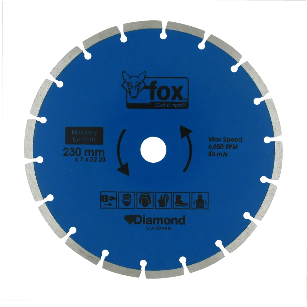 bly1251.webp FOX DIAMOND BLADE SEGMENTED 230MM MASONRYSTD EA - Image 1