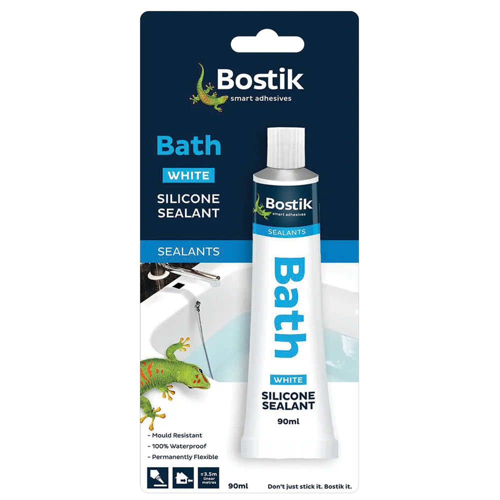 bst0040.webp BOSTIK SILICONE SEALANT BATH 90ML WHITE - Image 1