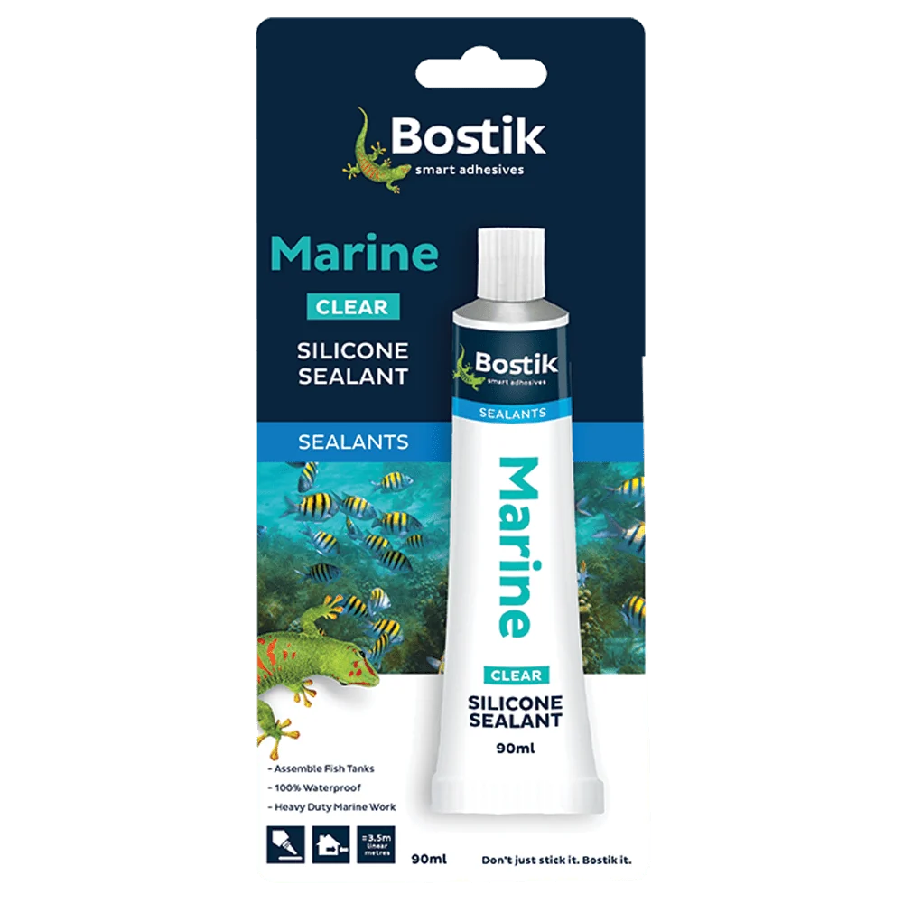 bst0055.webp BOSTIK SILICONE SEALANT MARINE 90ML CLEAR - Image 1