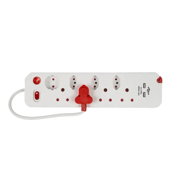 ELECTRICMATE MULTIPLUG  8WAY SURGE +2USB