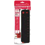 ELECTRICMATE MULTIPLUG 8WAY S/SWITCH SURGE BLACK