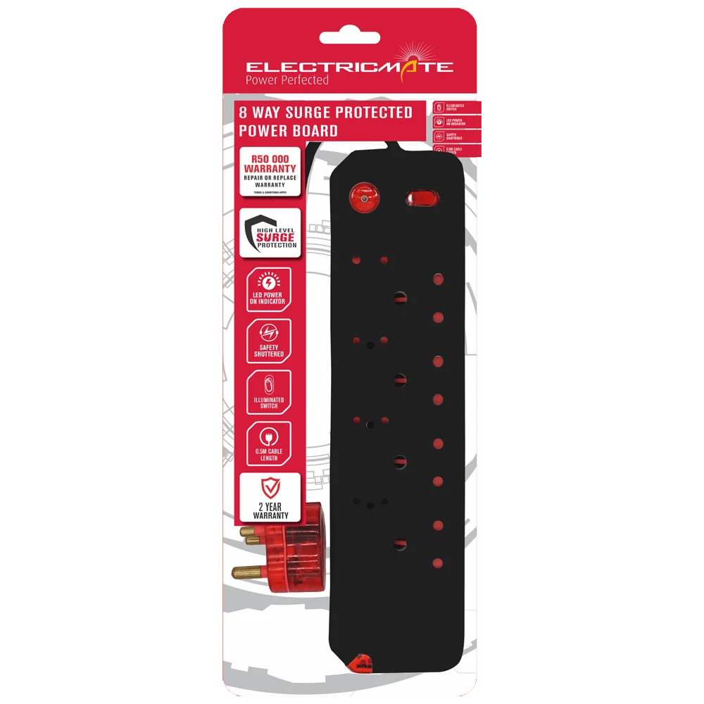 cre016sblk.webp ELECTRICMATE MULTIPLUG 8WAY S/SWITCH SURGE BLACK - Image 1