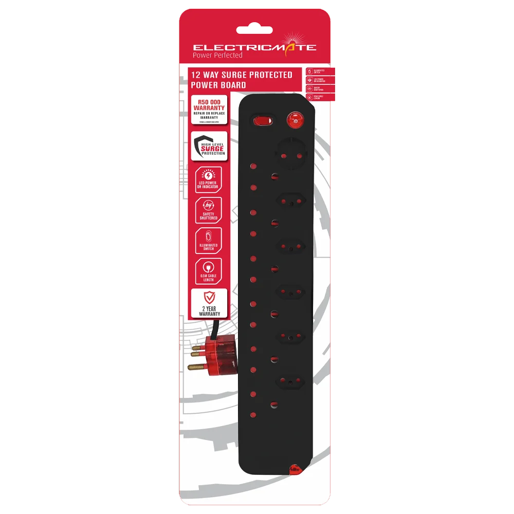cre028sblk.webp ELECTRICMATE MULTIPLUG 12WAY S/SWITCH SURGE BLACK - Image 1