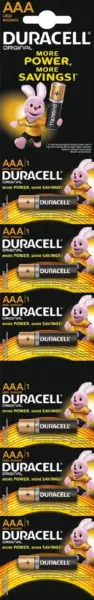 DURACELL BATTERIES STRIPS 6X1 AAA P/20
