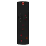 ELECTRICMATE ADAPTOR 1X16A+1X5A+1SK+2USB BLK+SURGE