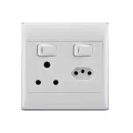 ELECTRICMATE SOCKET  4X4 SINGLE 16A+EURO WHITE