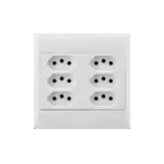 ELECTRICMATE SOCKET  4X4 6XEURO WHITE