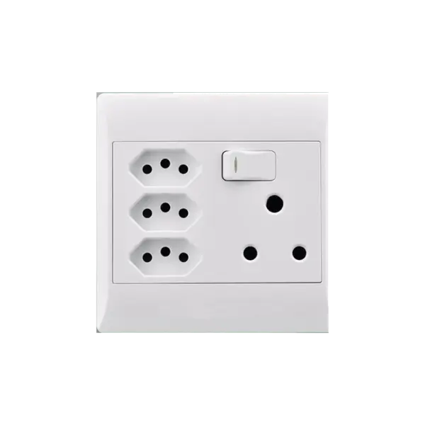 ELECTRICMATE SOCKET  4X4 3XEURO+16A WHITE