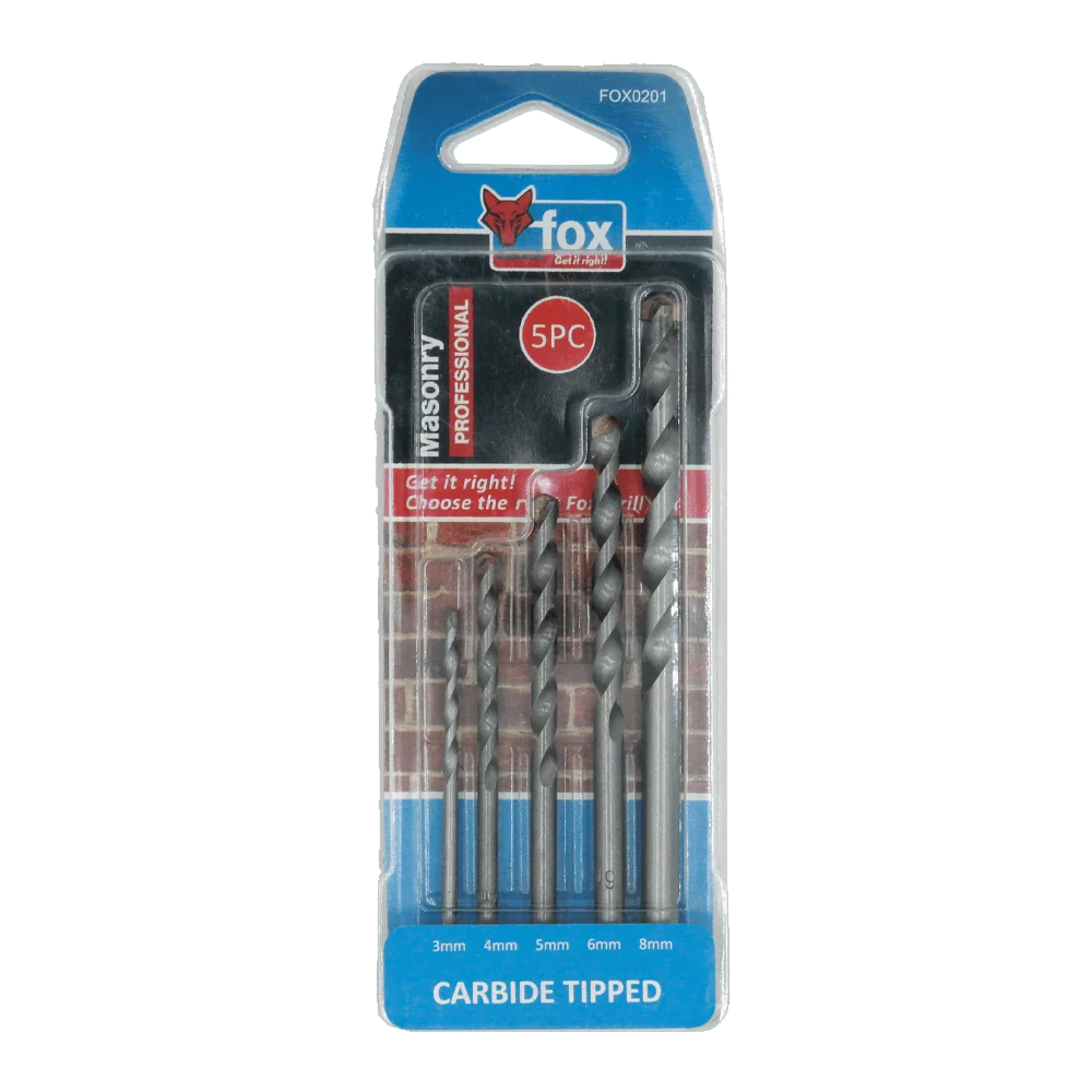 fox0201.webp FOX DRILL BIT SET MASONRY P/5 PRO 3-8MM - Image 1