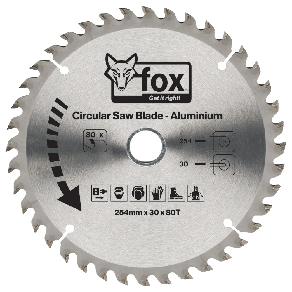 fox0601.webp FOX CIRCULAR SAW BLADE ALUM254X30X80TXXX - Image 1