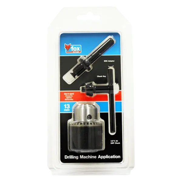FOX CHUCK & KEY 13MM & SDS ADAPTOR