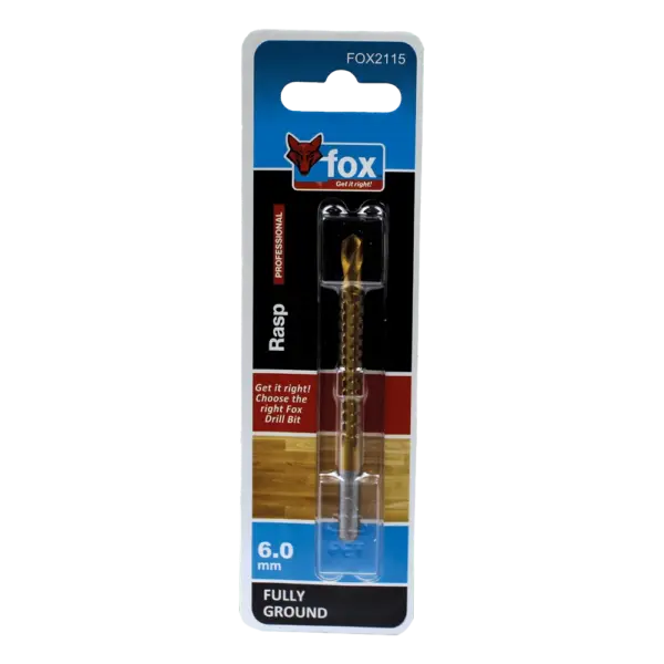 FOX DRILL BIT WOOD F/G RASP 6.0X90MM XXX