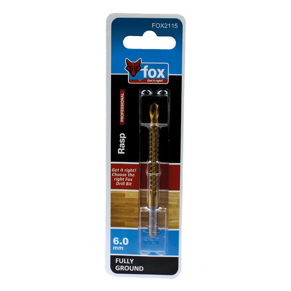 fox2115.webp FOX DRILL BIT WOOD F/G RASP 6.0X90MM XXX - Image 1