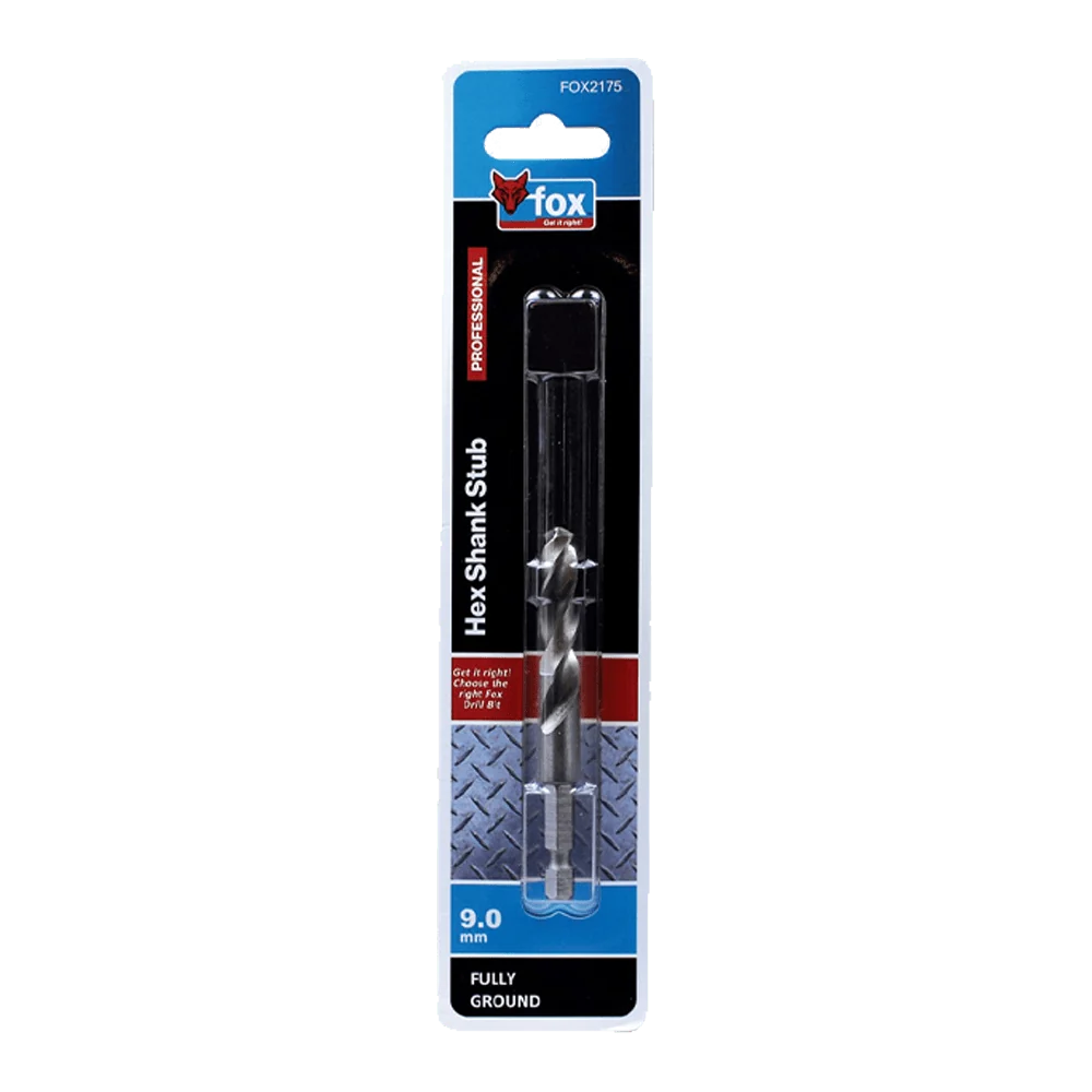 fox2175.webp FOX DRILL STUB HSS HEX 9.0X84MM EA XXX - Image 1