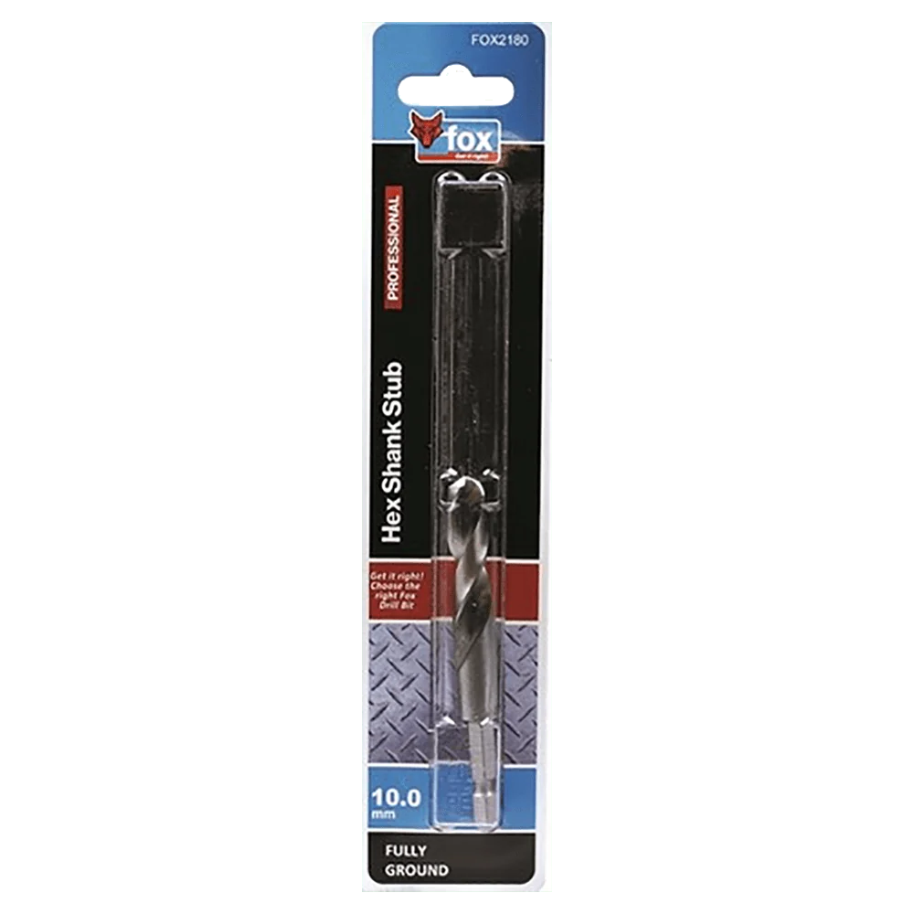 fox2180.webp FOX DRILL STUB HSS HEX 10.0X89MM EA XXX - Image 1