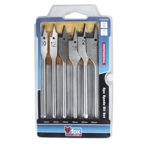 FOX DRILL BIT SET WOOD SPADE P/6 10-25MM XXX