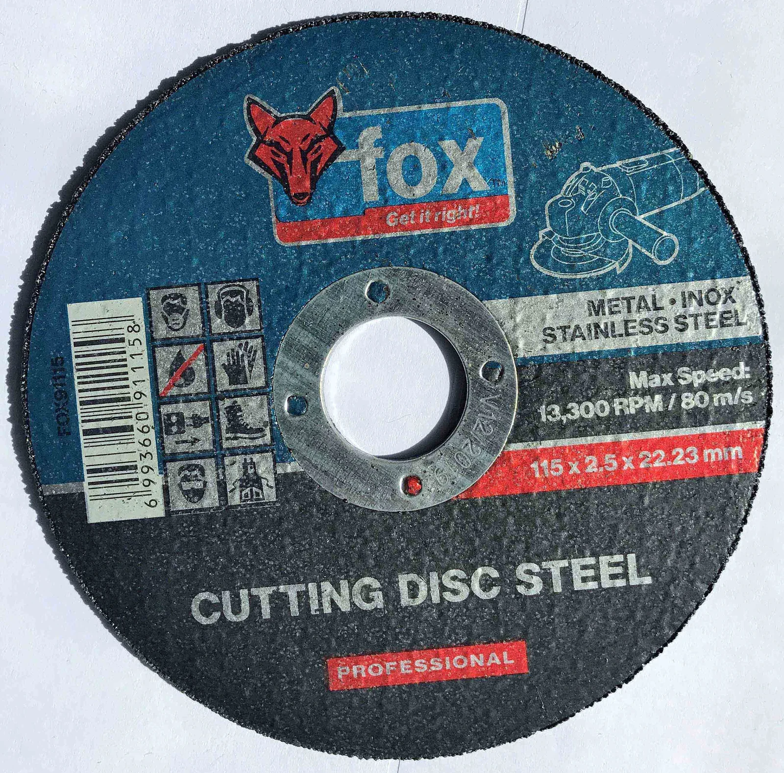 fox91115.webp FOX DISC CUTTING S/STEEL PRO 115X2.5MM - Image 1