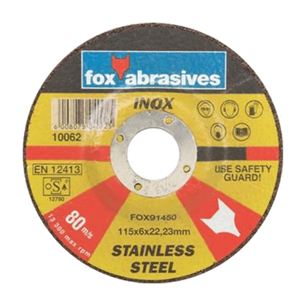 fox91450.webp FOX DISC GRINDING S/STEEL STD 115X6.0MM - Image 1