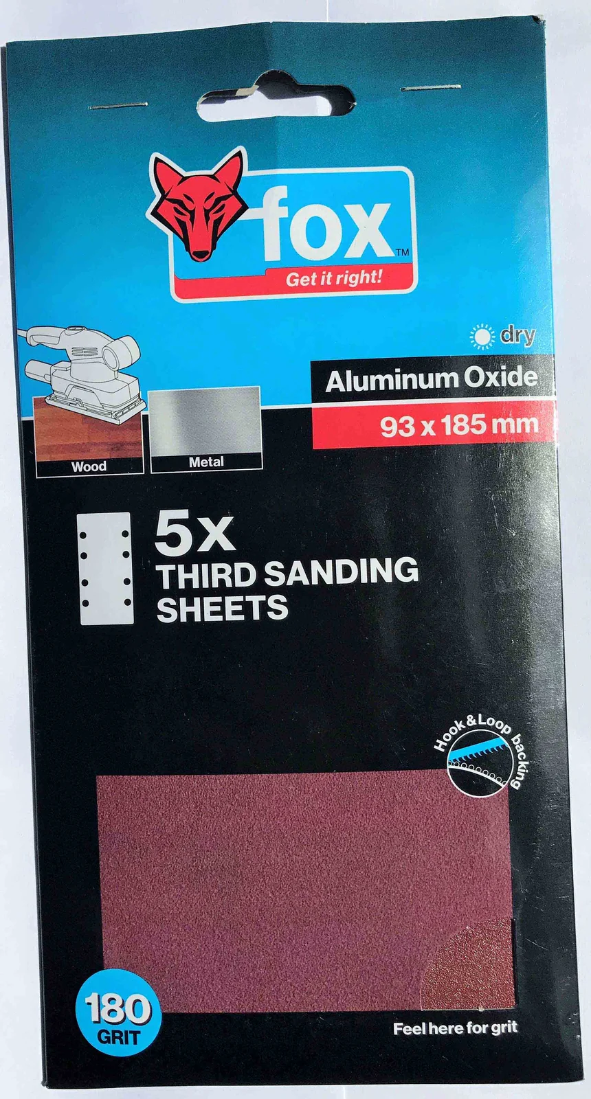 fox95000.webp FOX ABR SAND 93X185MM 60G VALCRO P/5XXX - Image 1