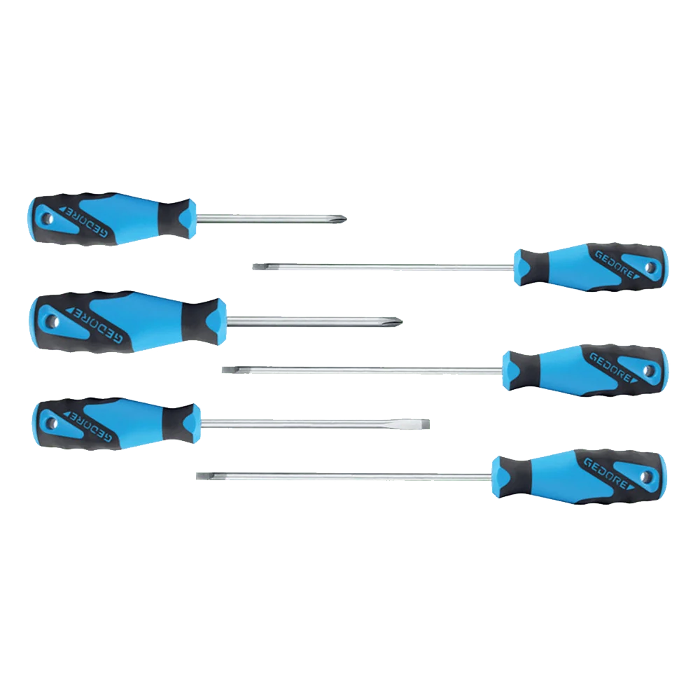 ged1482320.webp GEDORE BLUE SCREWDRIVER SET 2150-2160 P/6 ELS/6SD - Image 1