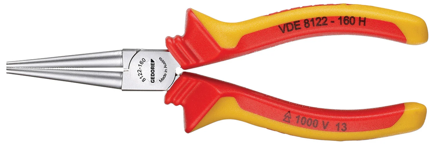 ged1552104.webp GEDORE BLUE PLIER VDE ROUND NOSE 160MM 8122-160 - Image 1