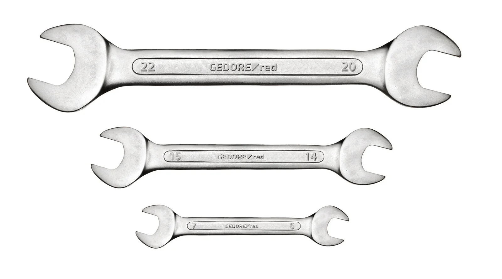 gedr05105008.webp GEDORE RED SPANNER DBL OPEN END SET 8PC - Image 1