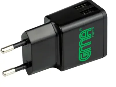 GMA CHARGER DUAL USB 2.4A BLACK P/5