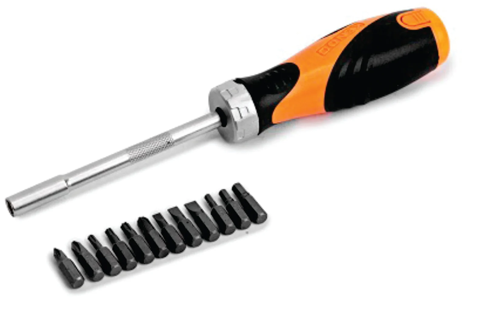 ken20016.webp KENDO SCREWDRIVER SET RATCHET +12 BITS - Image 1