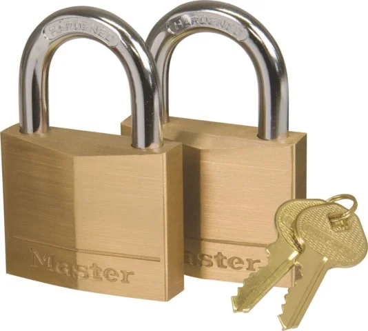 mas1640.webp MASTERLOCK PADLOCK BRASS 50MM P/2 K/ALIKE 400052 - Image 1