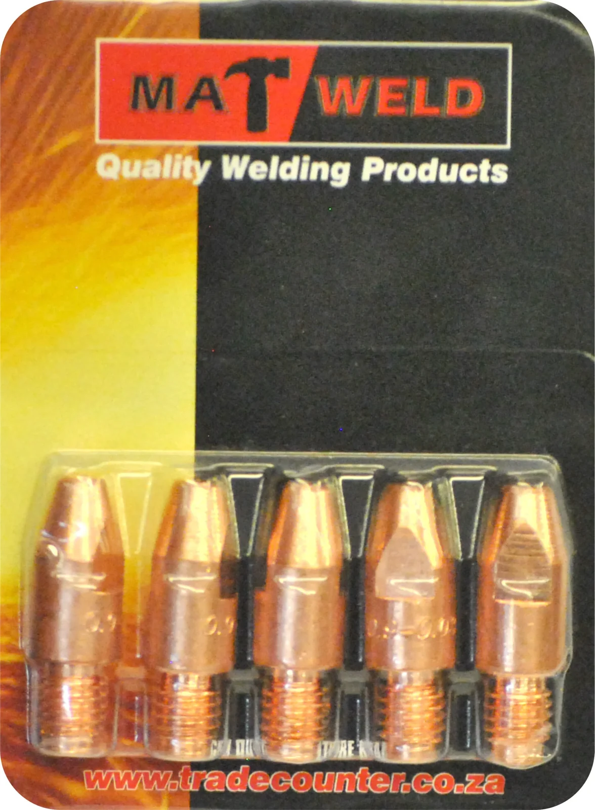mat5200p.webp MATWELD P/P MIG CONTACT TIP M8X.9 P/5 - Image 1