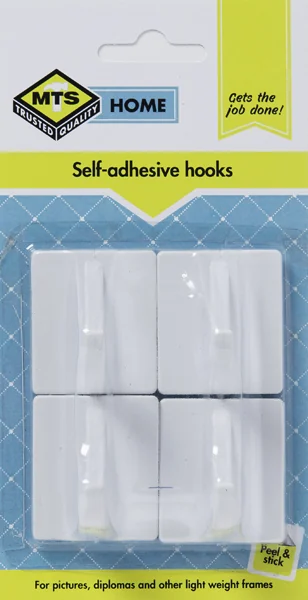 MTS HOME HOOK SQUARE PVC WHITE P/4