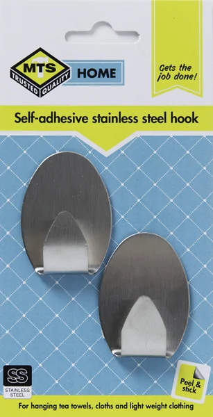 MTS HOME HOOK OVAL S/STEEL SILVER MED P/2