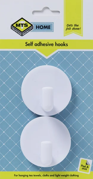 MTS HOME HOOK ROBE PVC WHITE P/2