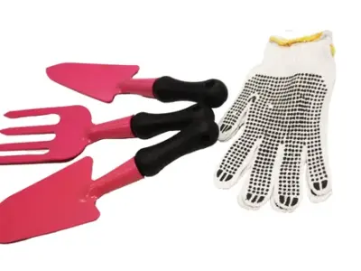 MTS GARDEN HAND TOOL SET P/3+GLOVE PINK
