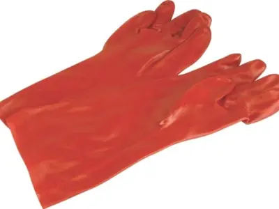 MATSAFE GLOVES RED PVC OPEN CUFF 40CM